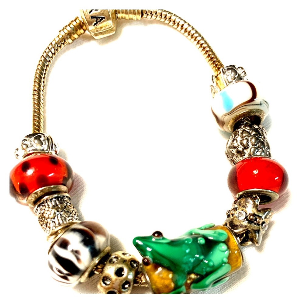 Silver Pandora Bracelet with 11 Beads